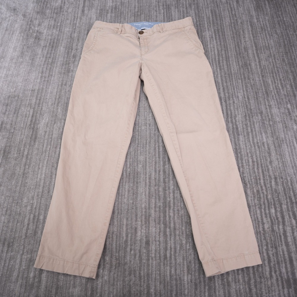 Banana Republic City Chino Pants Womens 10 Tan Khaki Excellent Stretch Cotton